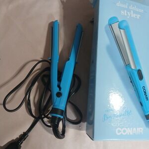 Conair Mini Dual Deluxe Styler Curling Curl Iron Straightening Flat Iron